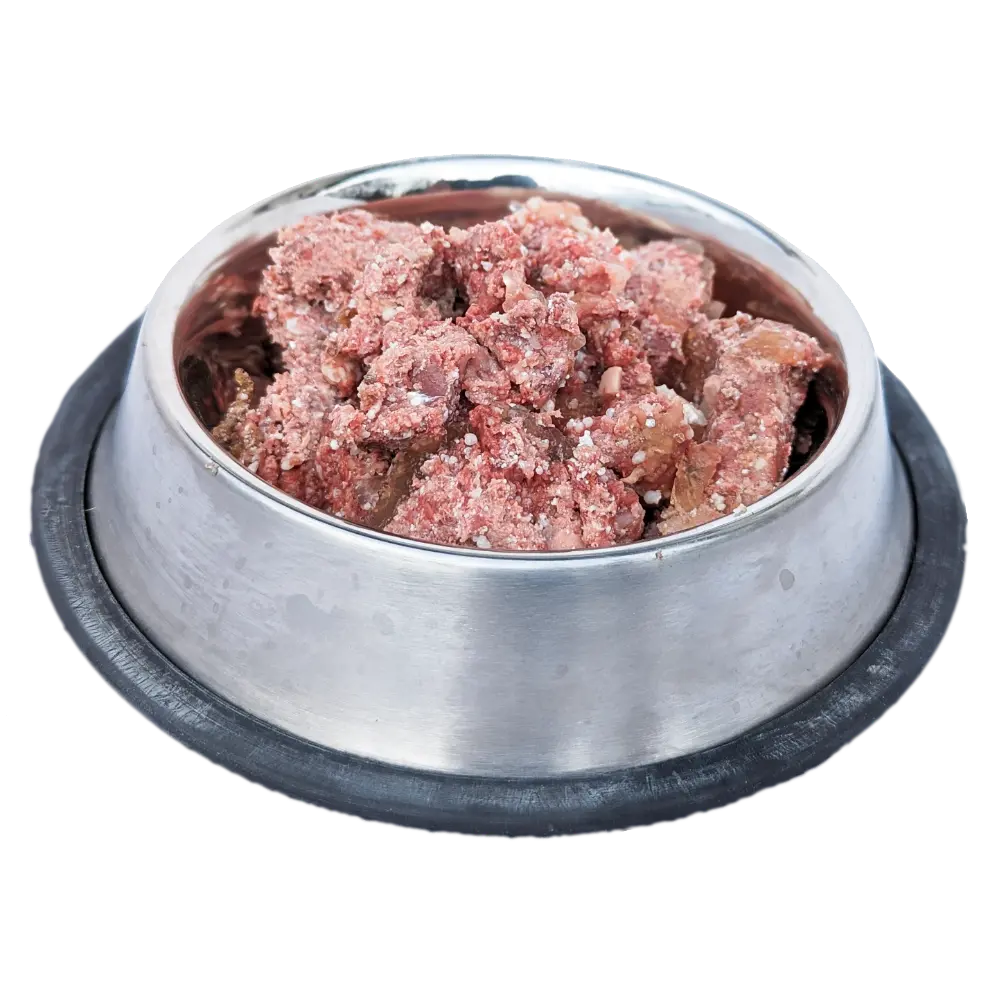Ein artgerechtes Hundenassfutter mit Elch und Lamm mit 65% Fleisch und ohne physiologische Zusatzstoffe.